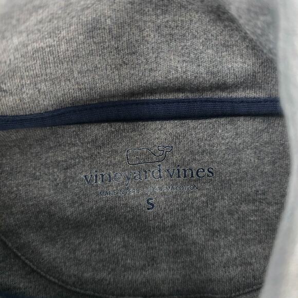 Vineyard Vines Men’s Small Gray Quarter Zip Pullover Sweatshirt Pima Cotton 6363 - Picture 7 of 9